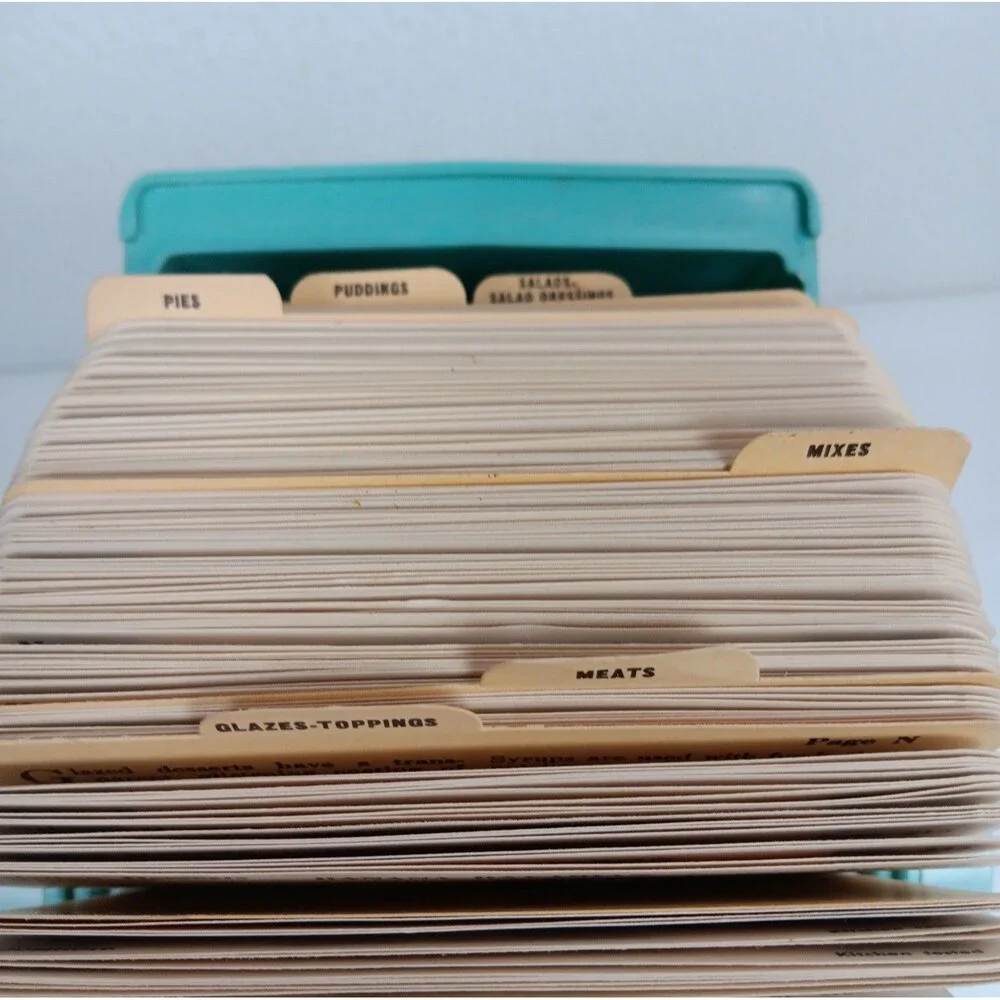 Vintage Household Hi-Speed Cookbook 1956 Rolodex Turn Style Recipe Turquois